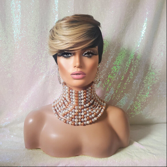 3 color tone pixie cut wigs - Picture 1 of 7